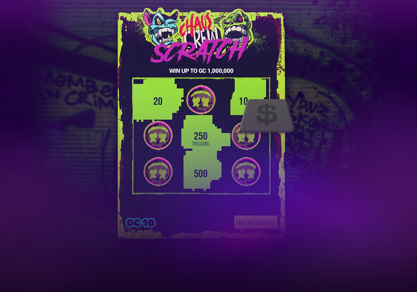 random numbers on scratchcard